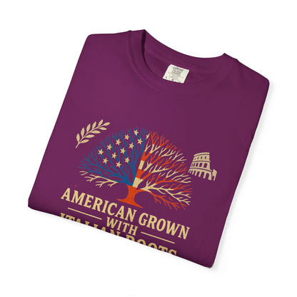 American Grown With Italian Roots Unisex T-Shirt, Comfortable Graphic Tee, Gift for Nature Lovers, Tree Design Apparel, Perfect for Every Occasion