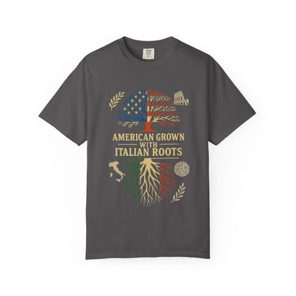 American Grown With Italian Roots Unisex T-Shirt, Comfortable Graphic Tee, Gift for Nature Lovers, Tree Design Apparel, Perfect for Every Occasion