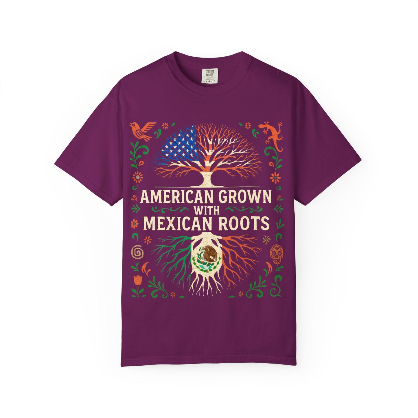 Cultural Roots Unisex T-shirt, American Grown with Mexican Roots Tee, Heritage Apparel, Eco-friendly Gift, Casual Wear, Holiday Celebration