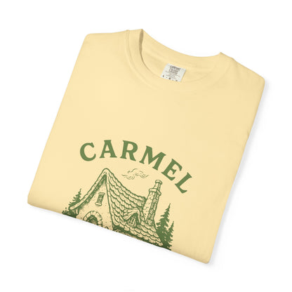 Carmel By The Sea Cottage Society T-Shirt – Vintage Fairy Tale Design, Unisex Tee for Dreamers & Nature Lovers