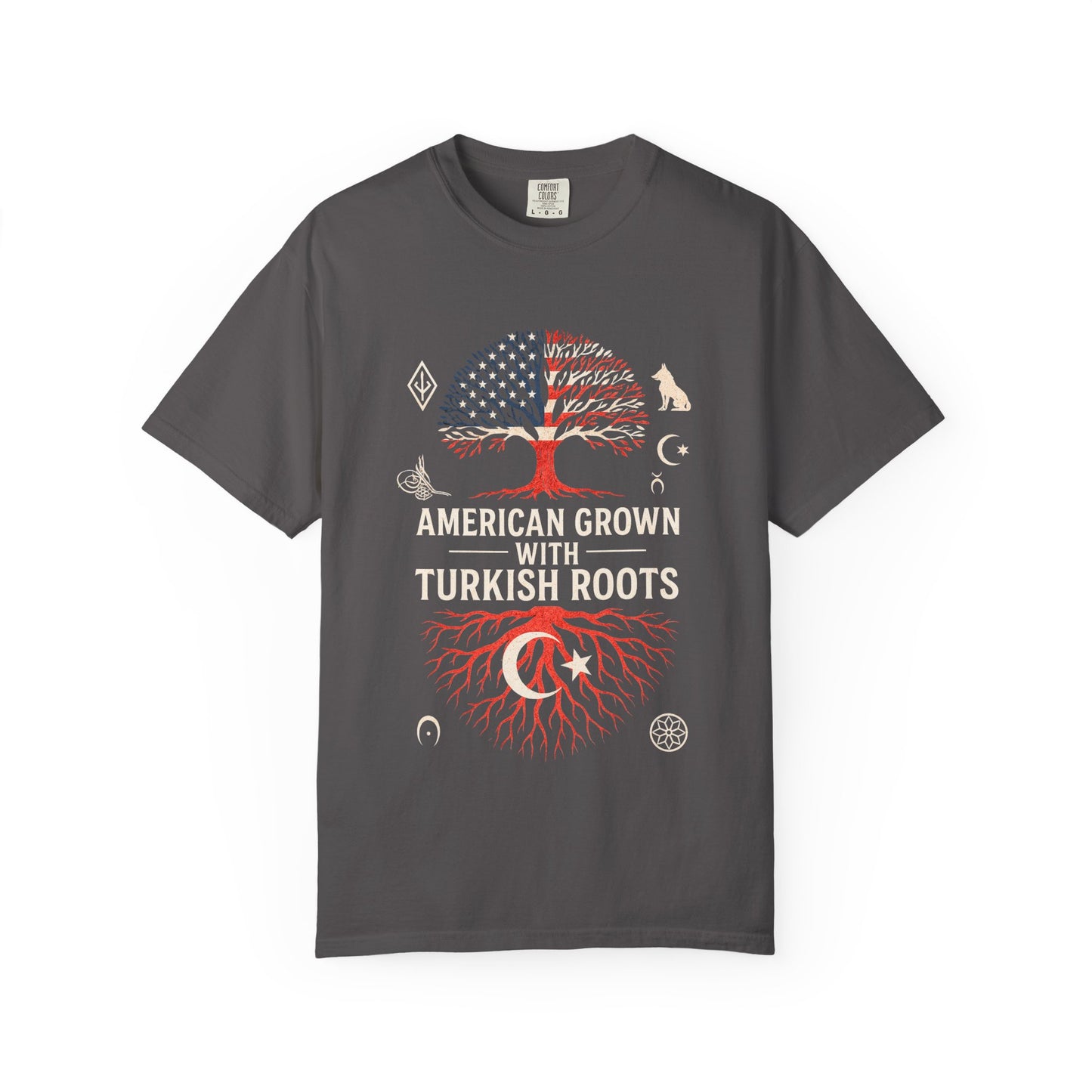 American Grown with Turkish Roots Unisex T-shirt, Heritage Shirt, Cultural Pride Tee, Gift for Immigrants, Family Reunion Apparel