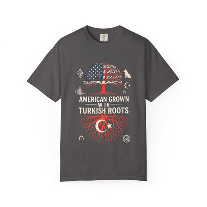 American Grown with Turkish Roots Unisex T-shirt, Heritage Shirt, Cultural Pride Tee, Gift for Immigrants, Family Reunion Apparel