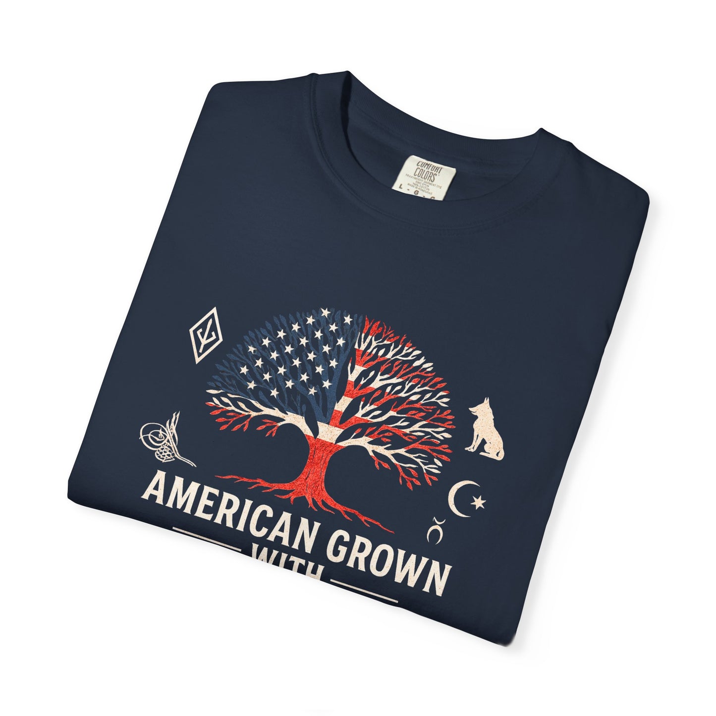American Grown with Turkish Roots Unisex T-shirt, Heritage Shirt, Cultural Pride Tee, Gift for Immigrants, Family Reunion Apparel