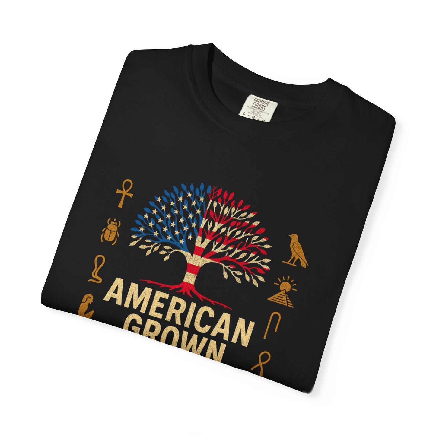 American Grown With Egyptian Roots Unisex T-Shirt, Heritage Tee, Gift for Culture Lovers, Casual Wear, Mom Dad Gift, Nature Graphic Shirt