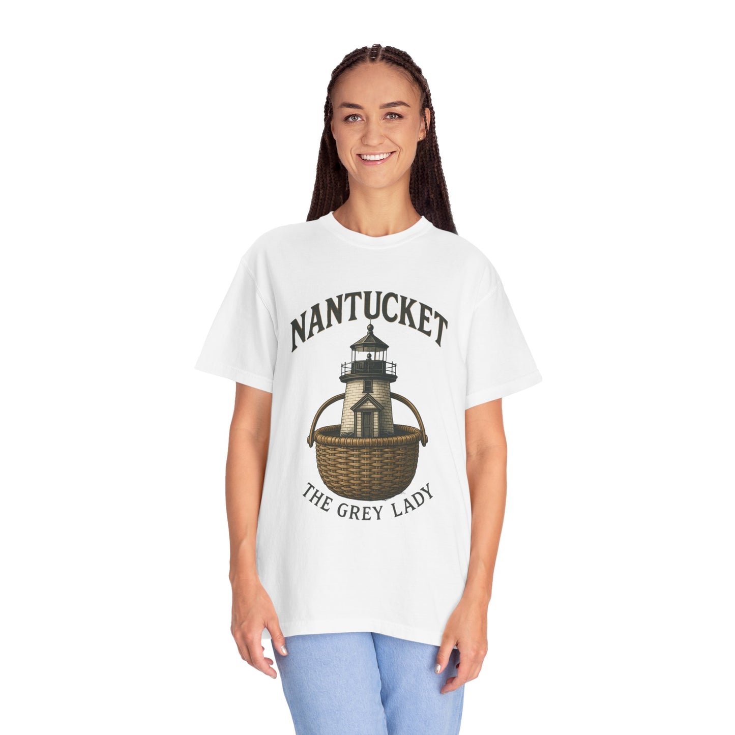Nantucket Lighthouse Graphic Tee, Unisex Casual T-Shirt, Summer Wardrobe Essential, Beach Vacation Outfit, Coastal Living Apparel