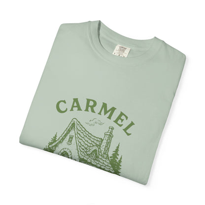 Carmel By The Sea Cottage Society T-Shirt – Vintage Fairy Tale Design, Unisex Tee for Dreamers & Nature Lovers
