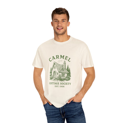 Carmel By The Sea Cottage Society T-Shirt – Vintage Fairy Tale Design, Unisex Tee for Dreamers & Nature Lovers