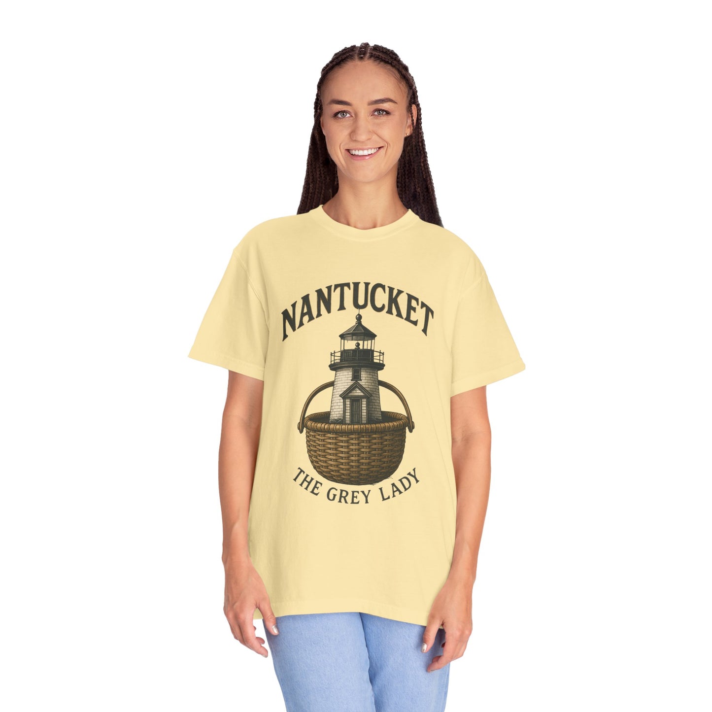 Nantucket Lighthouse Graphic Tee, Unisex Casual T-Shirt, Summer Wardrobe Essential, Beach Vacation Outfit, Coastal Living Apparel