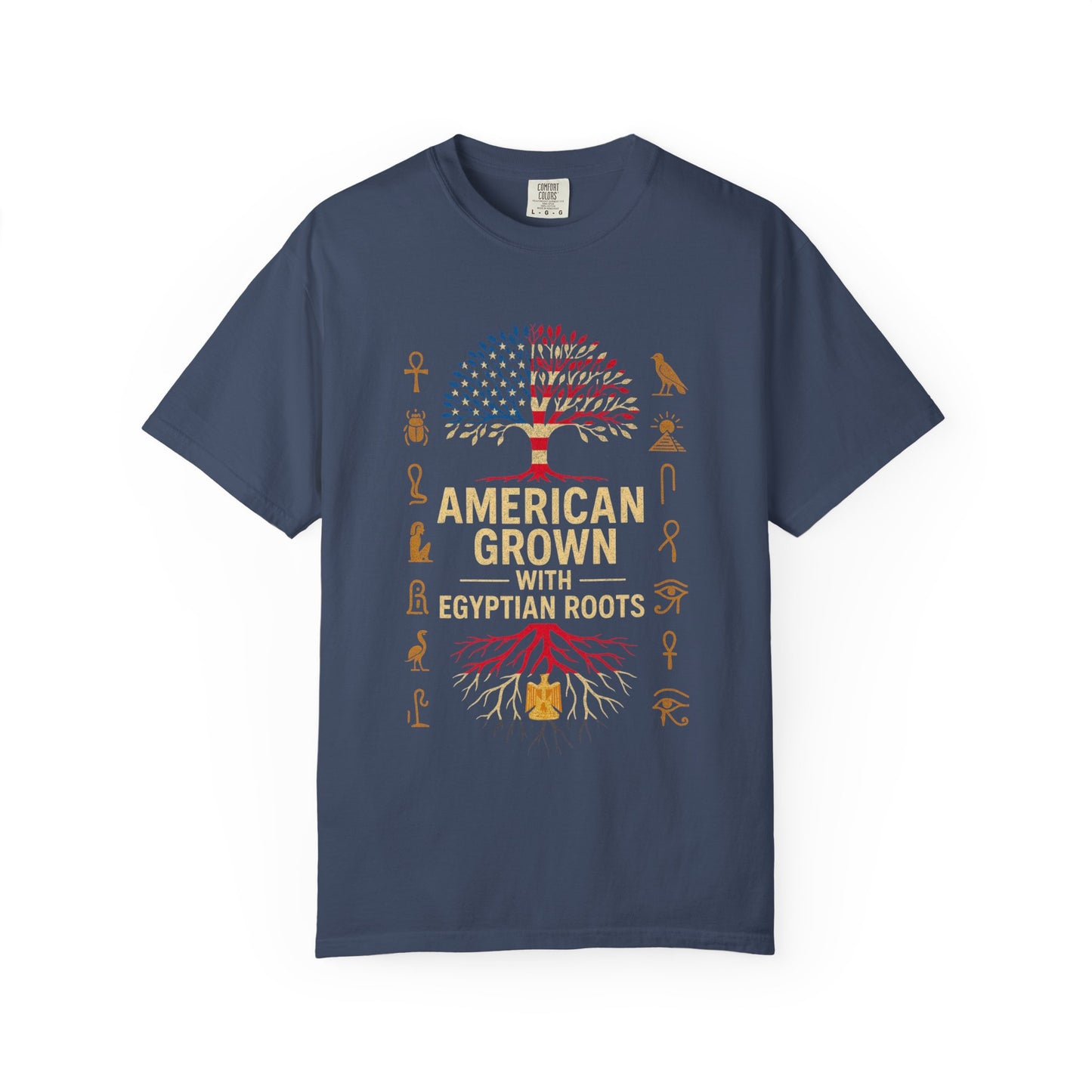 American Grown With Egyptian Roots Unisex T-Shirt, Heritage Tee, Gift for Culture Lovers, Casual Wear, Mom Dad Gift, Nature Graphic Shirt