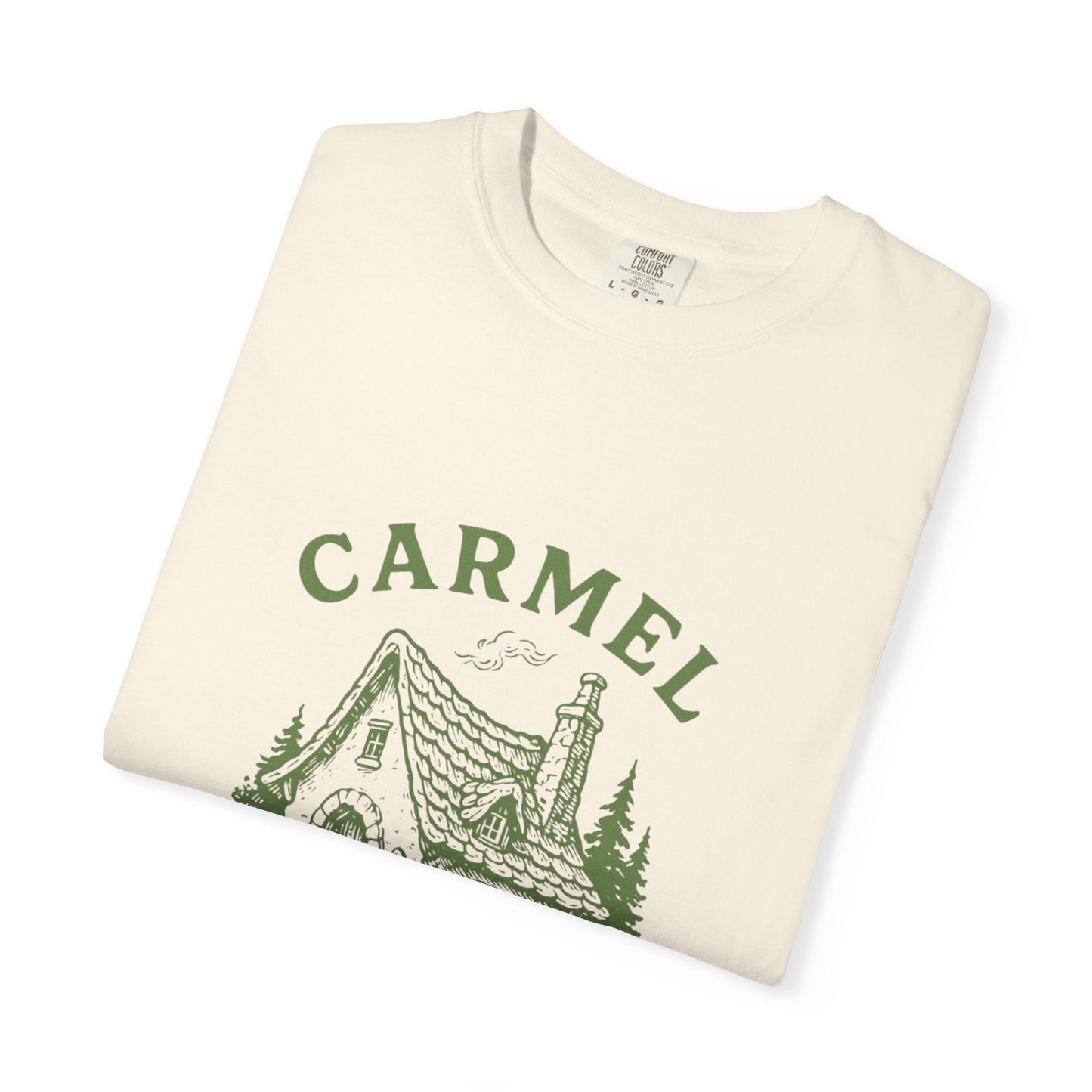 Carmel By The Sea Cottage Society T-Shirt – Vintage Fairy Tale Design, Unisex Tee for Dreamers & Nature Lovers