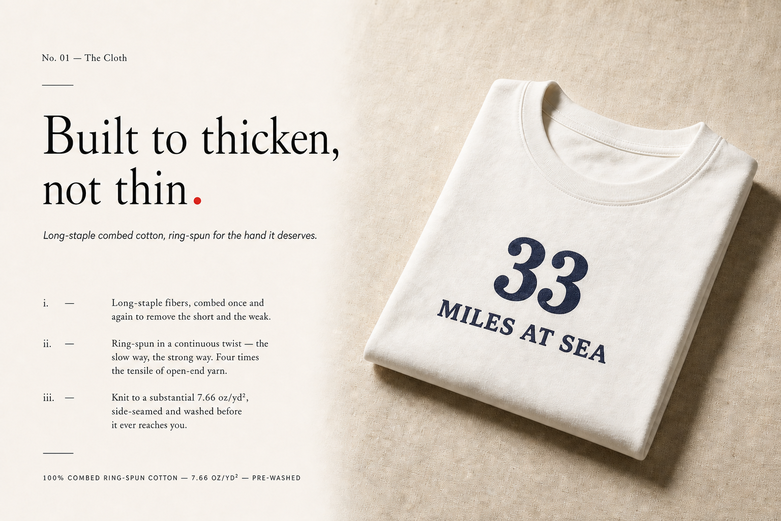 Nantucket · 33 Miles at Sea · Tee - Image 5