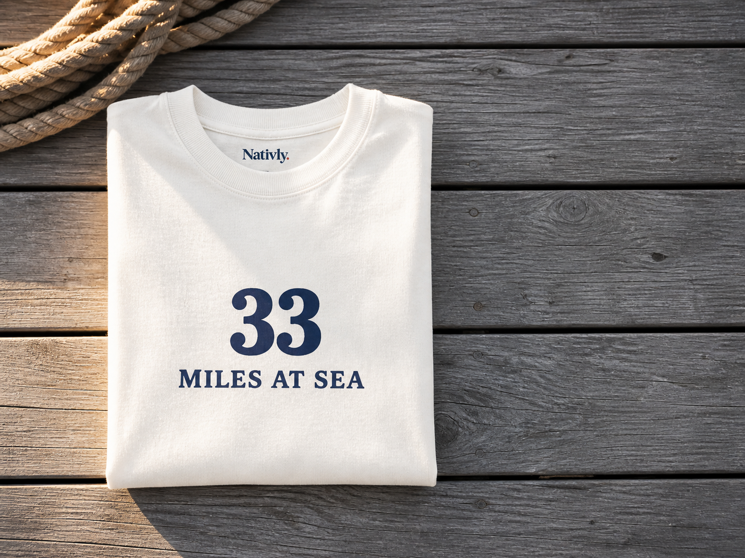 Nantucket · 33 Miles at Sea · Tee - Image 6